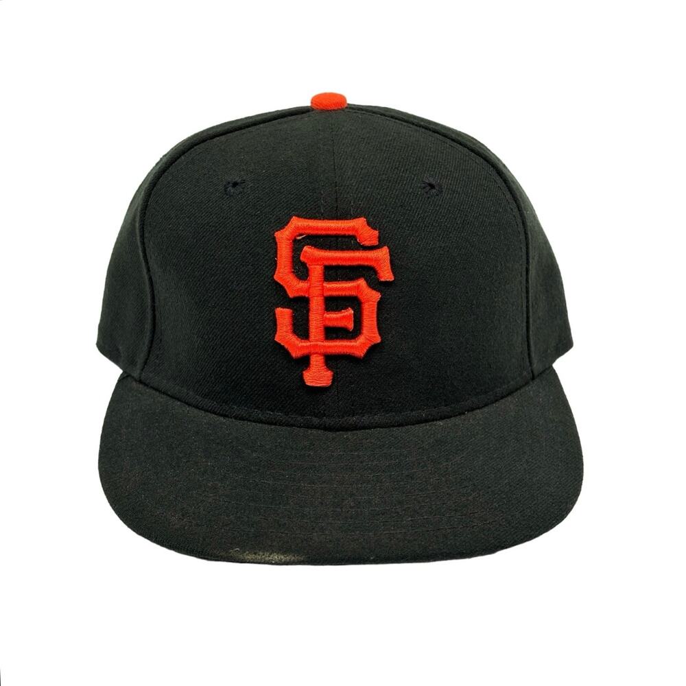 New Era San Francisco Giants Fitted Hat Size 7 1/8 59fifty On Field Black